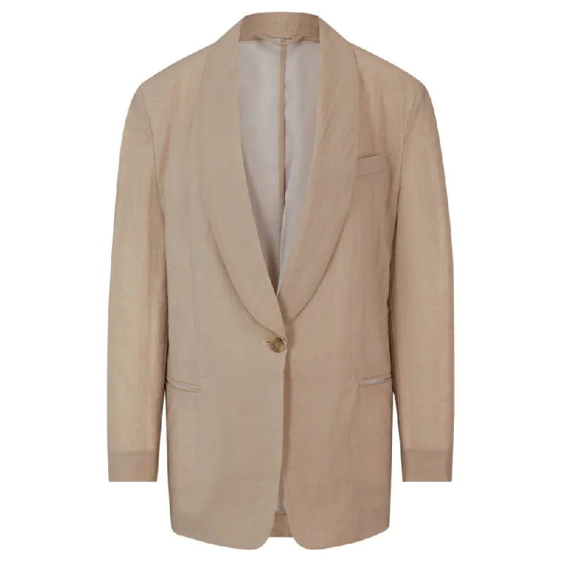 Single-button jacket with shawl lapels Rayon Fabric Velvet Fabric Corduroy Fabric