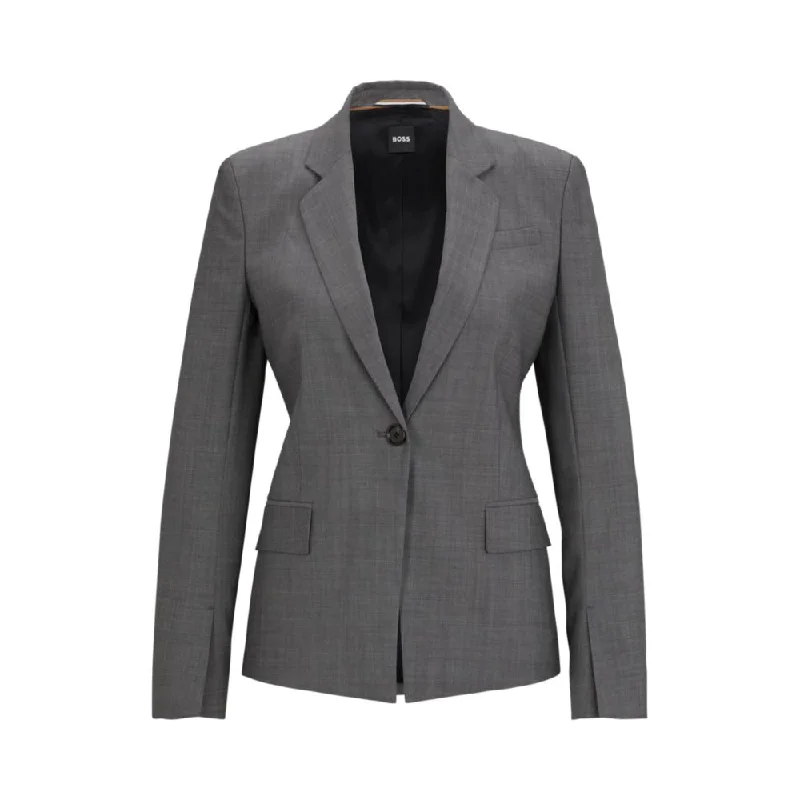 Slim-fit jacket in Italian virgin-wool sharkskin Insulated Jacket Fitted Jacket Loose Jacket Slim-fit jacket in Italian virgin-wool sharkskin Insulated Jacket Fitted Jacket Loose Jacket