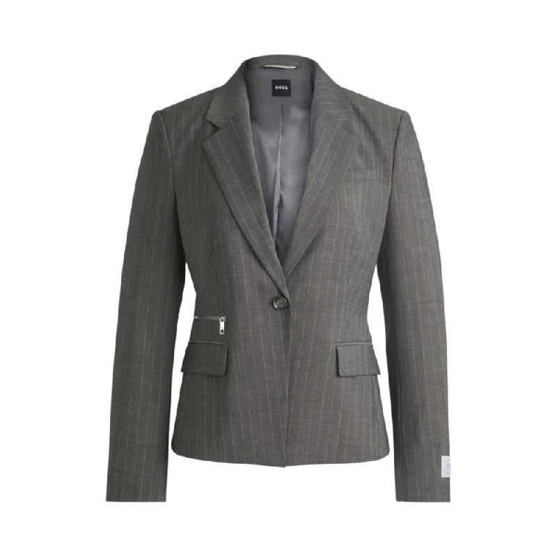 Slim-fit jacket in striped wool Fitted Jacket Loose Jacket Oversized Jacket