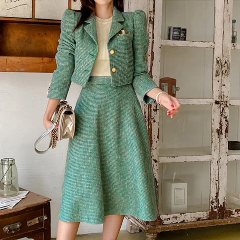 Women Office Outfit Stripe Vintage Lady Single Breasted Short Blazer Coat Suit Jacket High Waist Midi Skirt 2 Piece Sets Trench Coat Raincoat Waterproof Jacket Women Office Outfit Stripe Vintage Lady Single Breasted Short Blazer Coat Suit Jacket High Waist Midi Skirt 2 Piece Sets Trench Coat Raincoat Waterproof Jacket