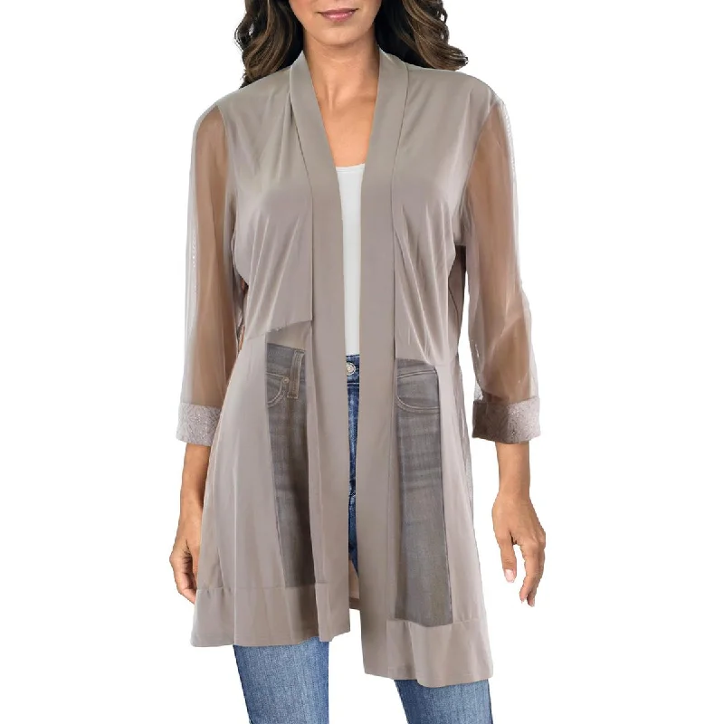 Womens Mesh Inset Glitter Jacket Nylon Fabric Polyester Fabric Spandex Fabric