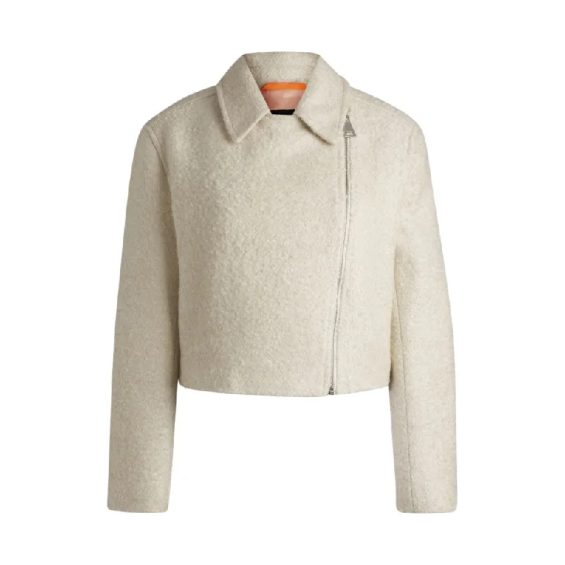 Zip-up jacket in boucl fabric Trench Coat Raincoat Waterproof Jacket
