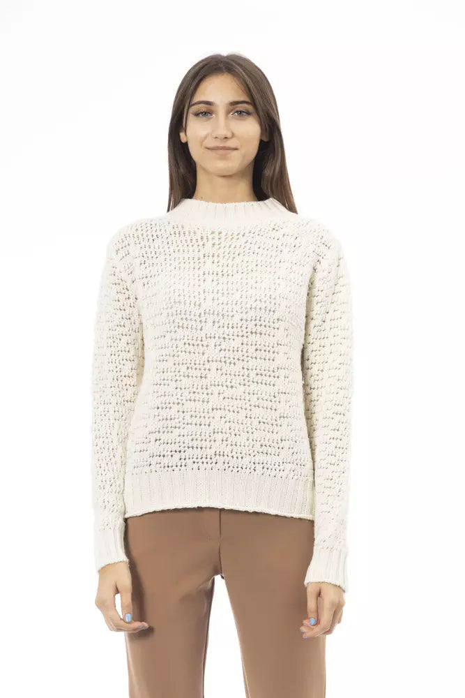 Alpha Studio White Polyamide Women Sweater Bright Pastel Dark
