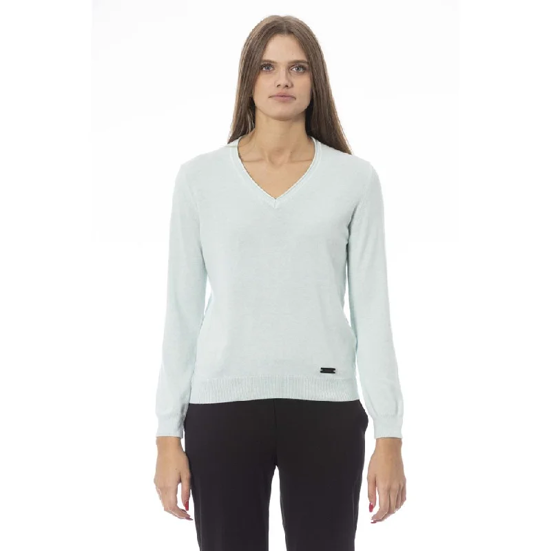 Baldinini Trend Light Blue Cashmere Women Sweater Modern Contemporary Chic