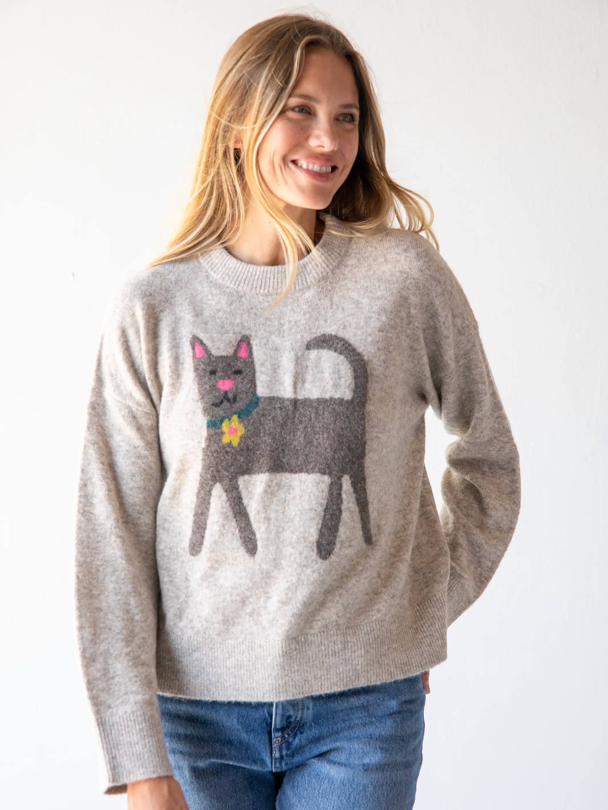 Everyone's Favorite Sweater - Dove Grey Cat Layered Multi-layer Single Layer