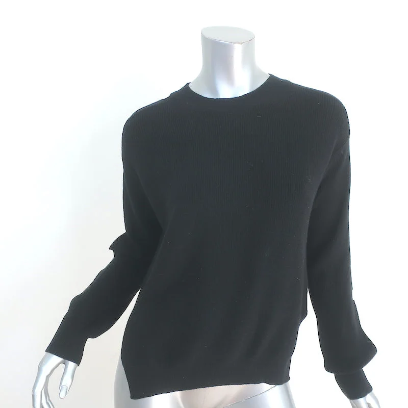 Helmut Lang Button-Sleeve Sweater Black Cotton-Cashmere Knit Size Extra Small Beaded Sweater Sequined Faux Fur Helmut Lang Button-Sleeve Sweater Black Cotton-Cashmere Knit Size Extra Small Beaded Sweater Sequined Faux Fur