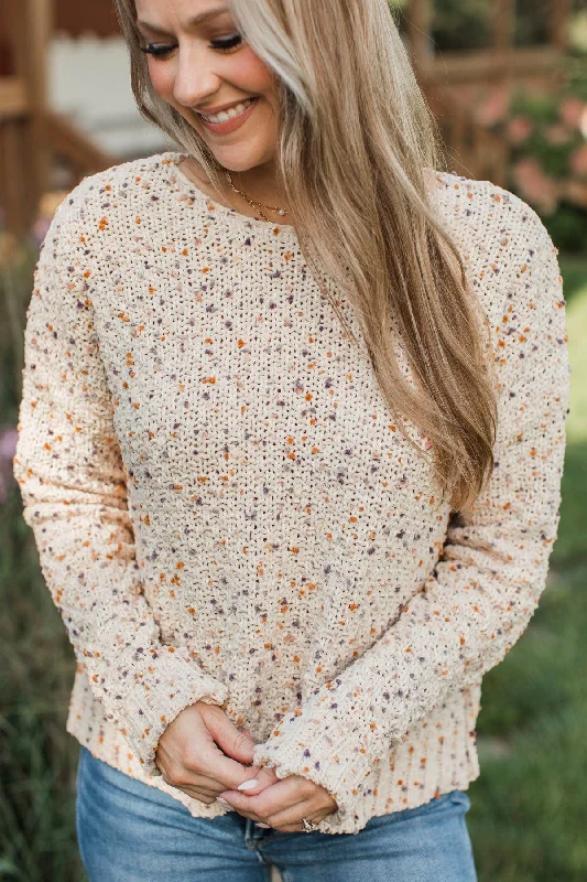 How Forever Feels Confetti Knit Sweater- Oatmeal Knit Fabric Woven Fabric Fleece Fabric