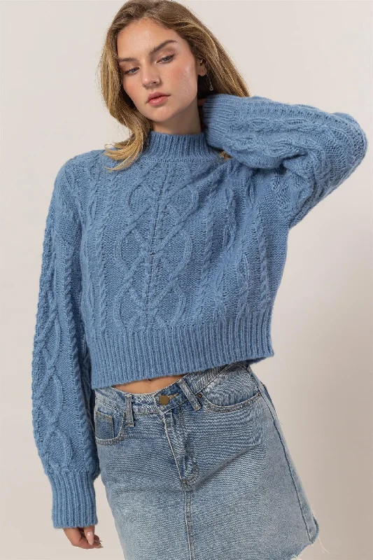 HYFVE Cable-Knit Mock Neck Dropped Shoulder Sweater Lace Blend Ribbed Blend Corduroy Blend HYFVE Cable-Knit Mock Neck Dropped Shoulder Sweater Lace Blend Ribbed Blend Corduroy Blend
