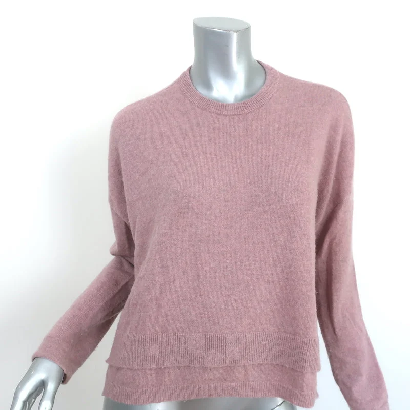 Inhabit Cashmere Layered-Hem Sweater Dusty Rose Size Small Crewneck Pullover Hooded Caped Shawl Collar Inhabit Cashmere Layered-Hem Sweater Dusty Rose Size Small Crewneck Pullover Hooded Caped Shawl Collar
