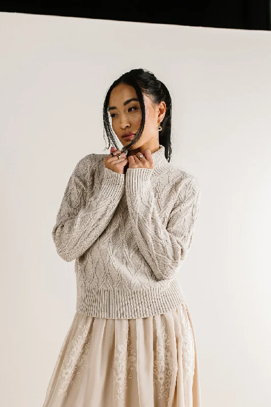 Maeve Turtleneck Sweater in Tan - FINAL SALE Transparent Opaque Sheer