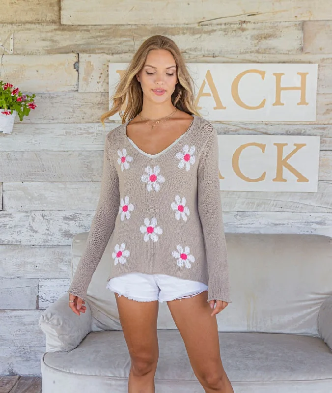 Mini Daisy V Sweater Sweater Knitwear Pullover