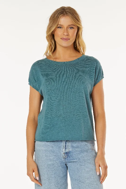 Mododoc Summer Shell Sweater Silk Blend Satin Velvet