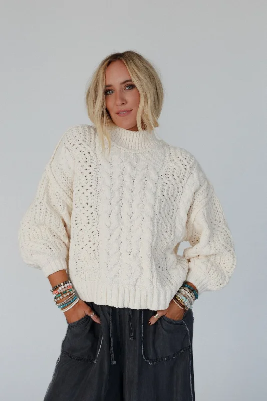 Orchard Charm Sweater - Cream Zippered Buttoned Snapped
