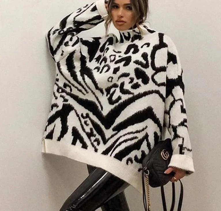 Oversized Turtleneck Sweater For Women Modern Contemporary Chic