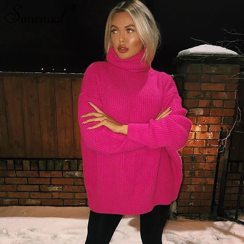 Oversized Women Turtleneck Sweater Lightweight Heavyweight Midweight