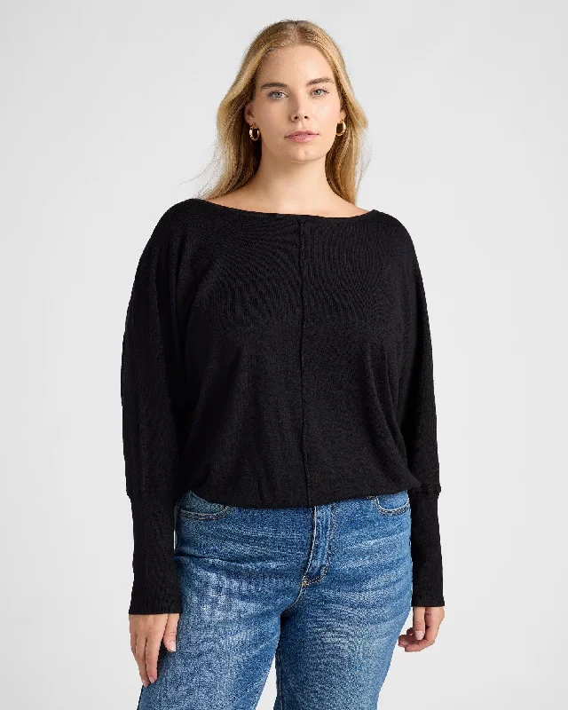 Plus Size Pacific Dolman Sleeve Sweater Polka Dot Checkered Tartan