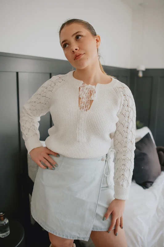 The Andie Sweater by Heartloom Chenille Fabric Brocade Fabric Lace Fabric