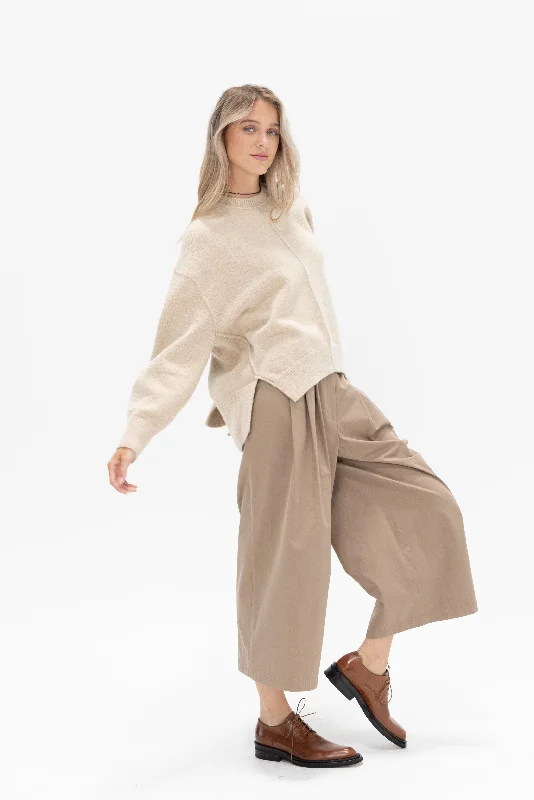 Kellen Wool Sweater, Birch Front Pockets Side Pockets Patch Pockets