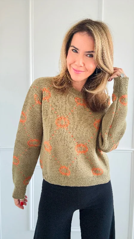 Pumpkin Sweater - Olive Mesh Sweater Canvas Denim