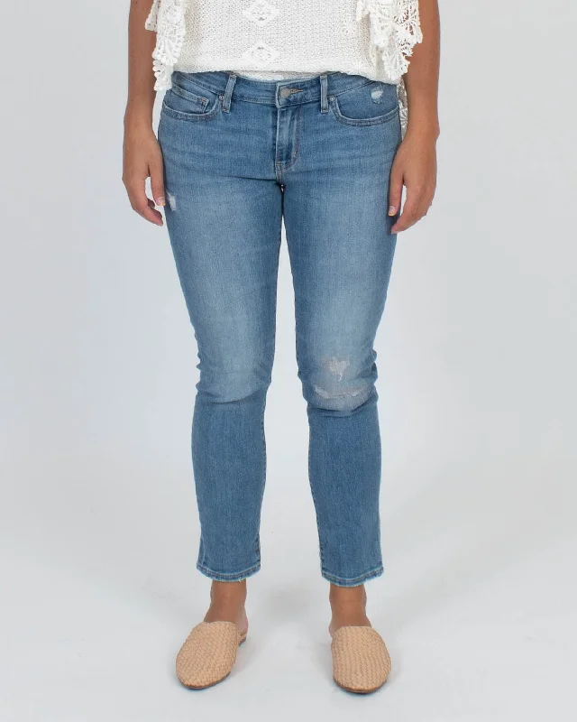 "711 Skinny" Distressed Mid-Rise Jeans Fashionable Distressed Jeans