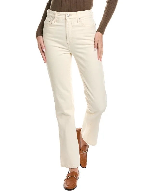 A.L.C. Christy Off White Straight Jean Trendy Colored Denim Jeans