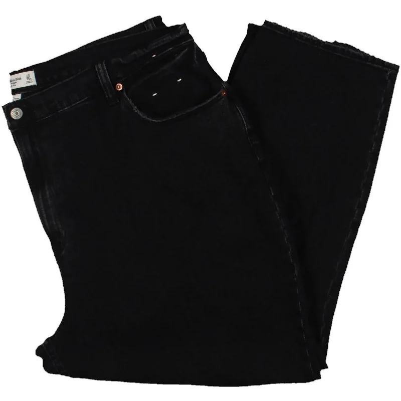 Abercrombie & Fitch Womens Plus Curve Love Ultra High Rise Straight Leg Jeans Fashionable Mom Jeans