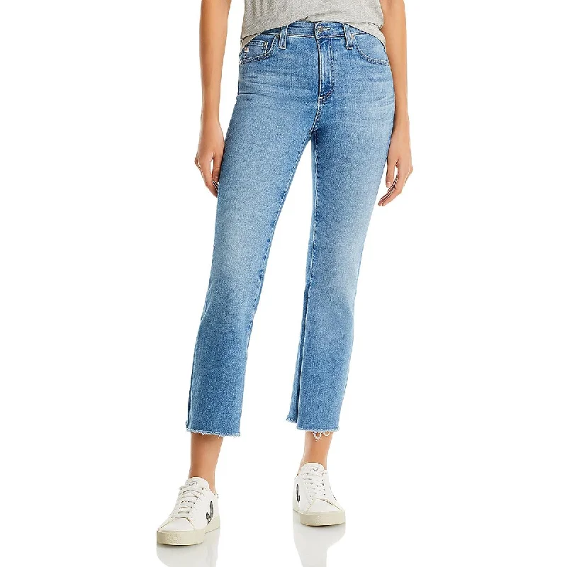 Adriano Goldschmied Womens   Frayed Hem Denim Bootcut Jeans Fashionable Straight Cut Jeans