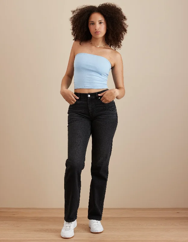 AE Stretch Curvy Straight Jean Casual Distressed Skinny Jeans