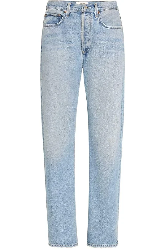 Agolde Women's Kelly High-Rise Relaxed Straight Jeans, Harmonic Fashionable Raw Edge Jeans