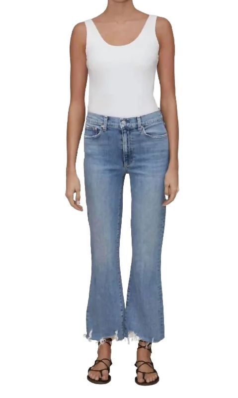 Bella Crop Flare Jean In Light Blue Stylish High-Waist Jeans