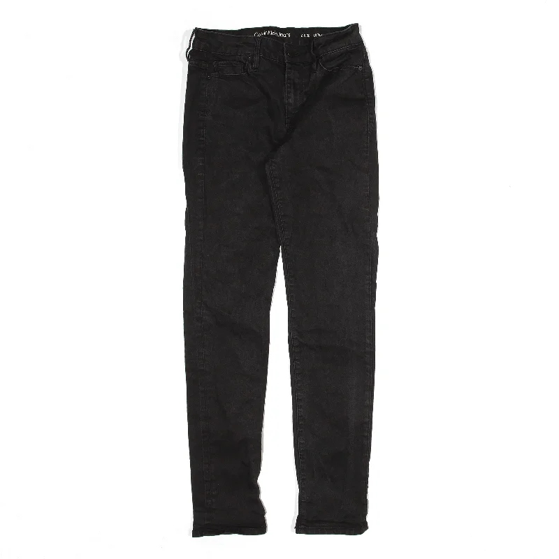 CALVIN KLEIN Black Jeans W25 L30 Trendy Plus Size Jeans