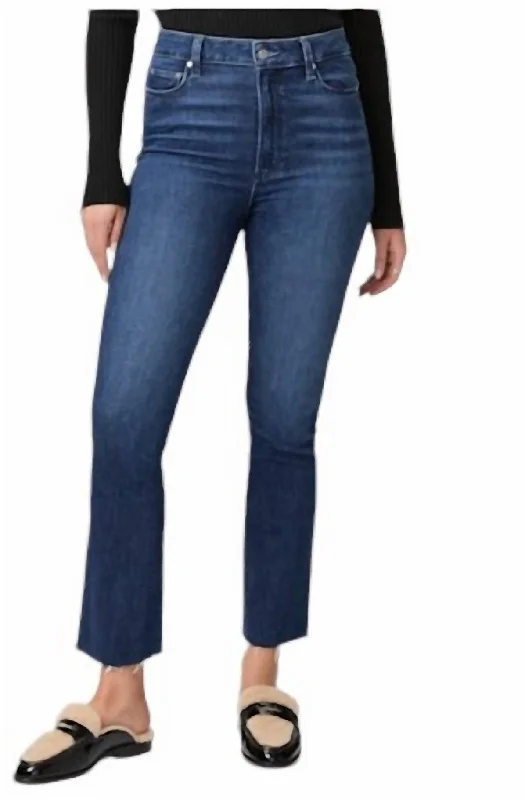 Claudine Maternity With Raw Hem Jeans In Sail Away Comfortable Flare Leg Jeans