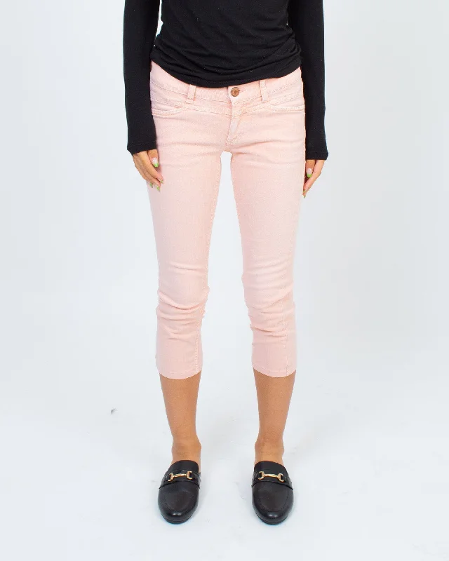 Cropped Low Rise Skinny Jeans Comfortable Distressed Straight-Leg Jeans