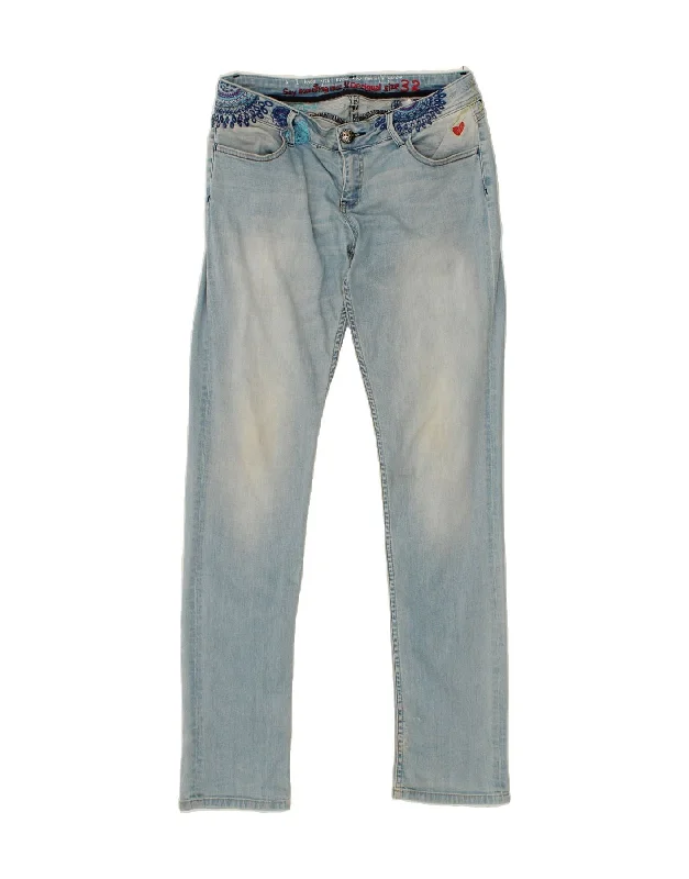 DESIGUAL Womens Slim Jeans W32 L34 Blue Fashionable Bootcut Jeans
