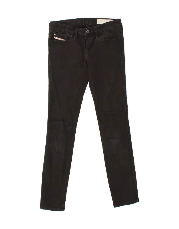 DIESEL Womens Skinzee-Low Low Waist Super Slim Skinny Jeans W27 L30 Grey Fashionable Distressed Jeans