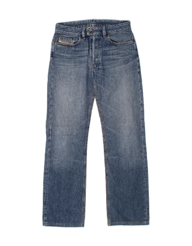 DIESEL Womens Straight Jeans  W30 L30 Blue Cotton Stylish Acid-Wash Jeans