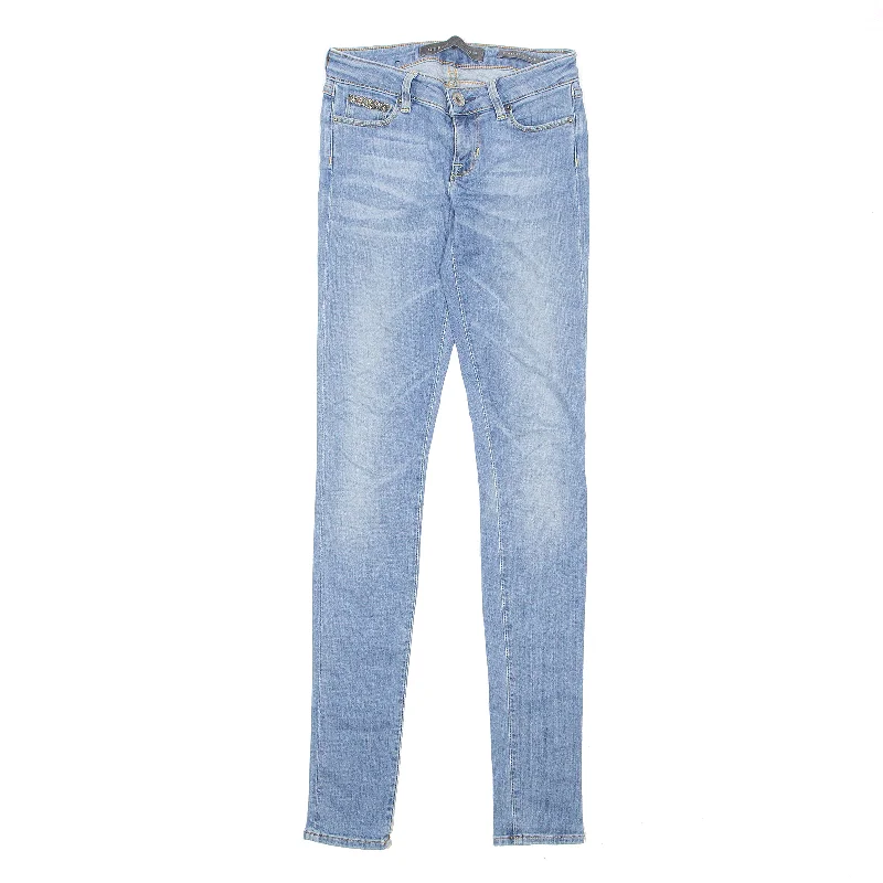 GUESS Starlet Embellished Blue Jeans W24 L32 Fashionable Raw Hem Bootcut Jeans