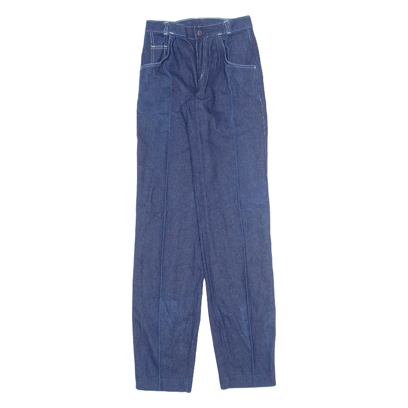 IMAGE SLACK FASHION Womens Jeans Blue Regular Tapered 90s W26 L36 Stylish Relaxed Fit Skinny Jeans