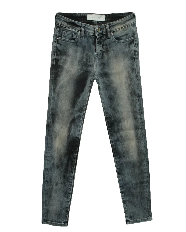 Iro Acid-Washed Jeans in Blue Cotton Fashionable Relaxed Fit Denim