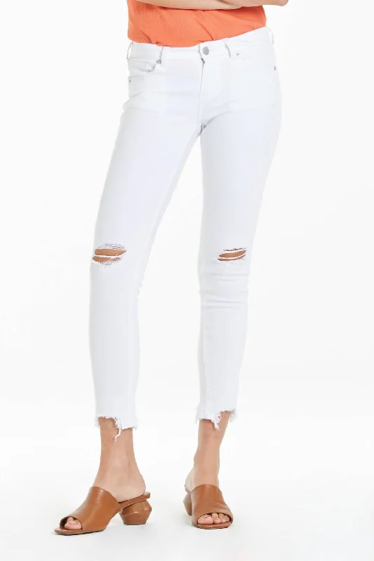 Joyrich Mid Rise Ankle Skinny Jean In Optic White Stylish Plus Size Denim Jeans