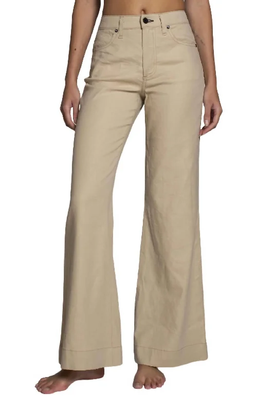 Juniper Wide Leg Jeans In Khaki Elegant Dark-Wash Bootcut Jeans