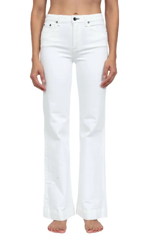 Juniper Wide Leg Linen Jeans In Ivory Stylish High-Waisted Denim