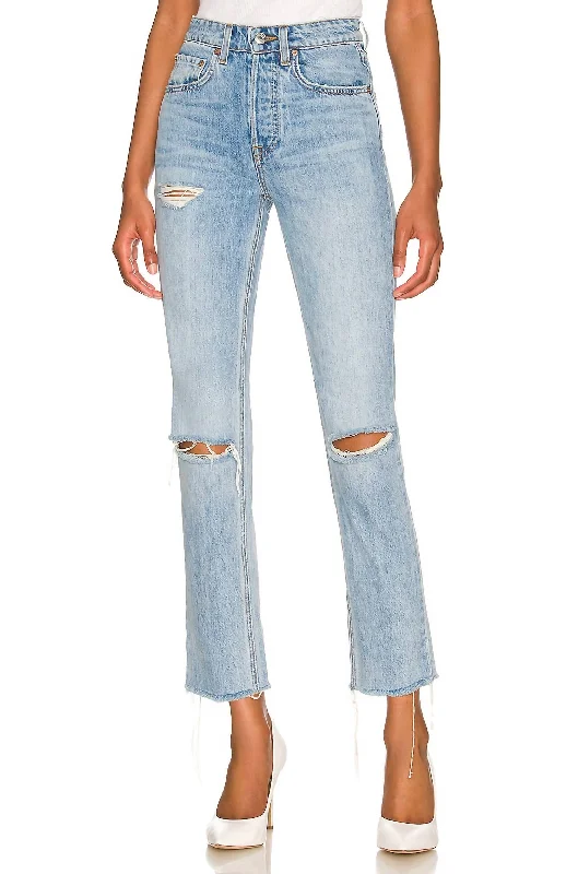Karolina High Rise Straight Crop Jean In Point Loma Blue Classic Blue Denim Jeans