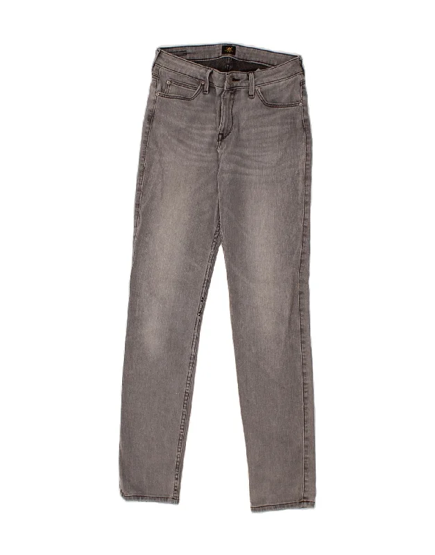 LEE Womens Elly Slim Jeans W28 L30 Grey Cotton Stylish High-Waist Jeans
