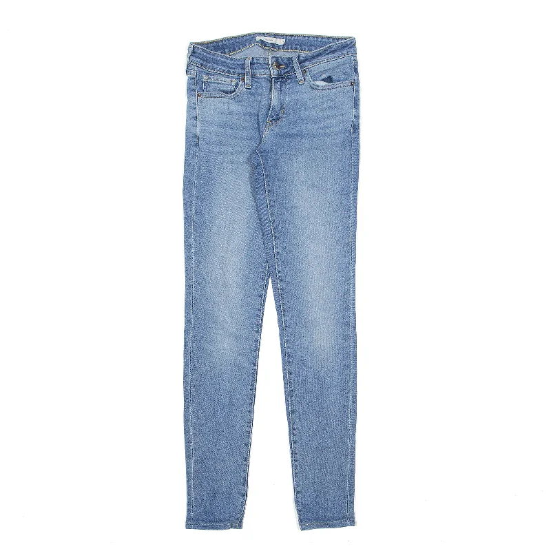 LEVI'S 711 Jeans Blue Denim Slim Skinny Stone Wash Womens W25 L32 Trendy Pleated Waist Jeans LEVI'S 711 Jeans Blue Denim Slim Skinny Stone Wash Womens W25 L32 Trendy Pleated Waist Jeans
