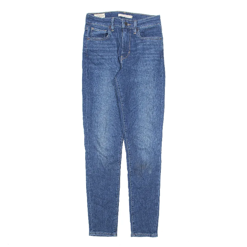 LEVI'S 721 High Rise BIG E Jeans Blue Denim Slim Skinny Stone Wash Womens W26 L28 Stylish Acid-Wash Jeans LEVI'S 721 High Rise BIG E Jeans Blue Denim Slim Skinny Stone Wash Womens W26 L28 Stylish Acid-Wash Jeans