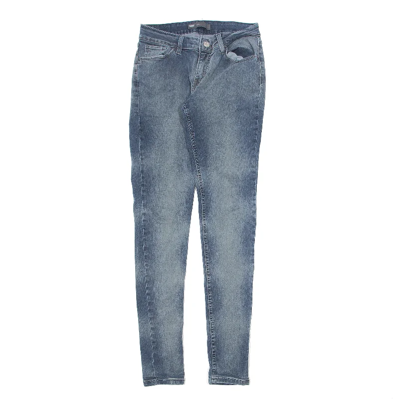 LEVI'S Legging Jeans Blue Denim Slim Skinny Stone Wash Womens W28 L32 Trendy Wide-Leg High-Waist Denim