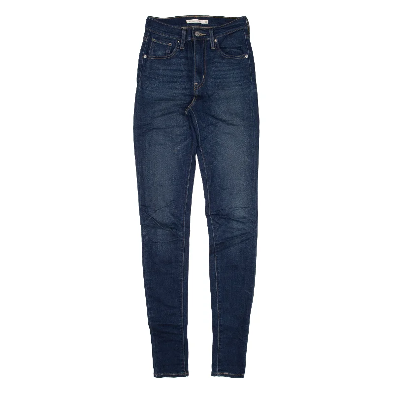 LEVI'S Mile High Jeans Blue Denim Slim Skinny Womens W25 L34 Chic Faded Blue Jeans