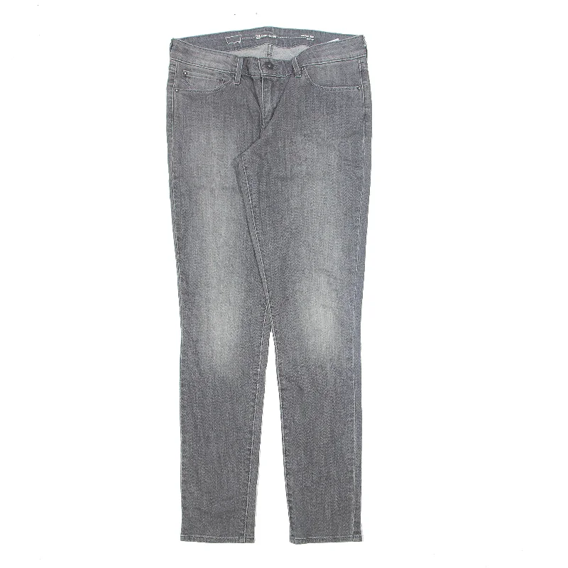 LEVI'S Modern Rise Jeans Grey Denim Regular Skinny Stone Wash Womens W29 L32 Comfortable Folded Hem Jeans LEVI'S Modern Rise Jeans Grey Denim Regular Skinny Stone Wash Womens W29 L32 Comfortable Folded Hem Jeans