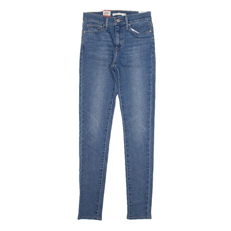 LEVI'S Slimming Jeans Blue Denim Slim Skinny Stone Wash Womens W26 L32 Trendy Cut-Off Denim Shorts